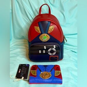 Loungefly x Disney x Marvel Infinity Saga Dr Strange Cosplay Backpack & Wallet